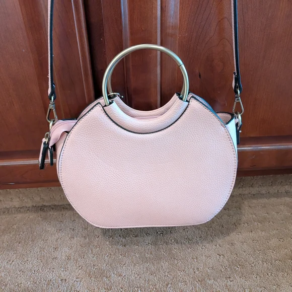 Simply Noelle Pink Faux Leather Handbag Purse with Antique Gold Accents - Picture 2 of 14